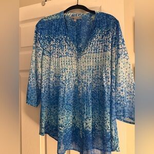 Blue Floral Women's Top